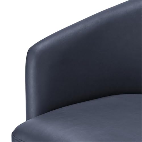 Sillón Barrel Giratorio Piel Sintética Azul miniatura 6