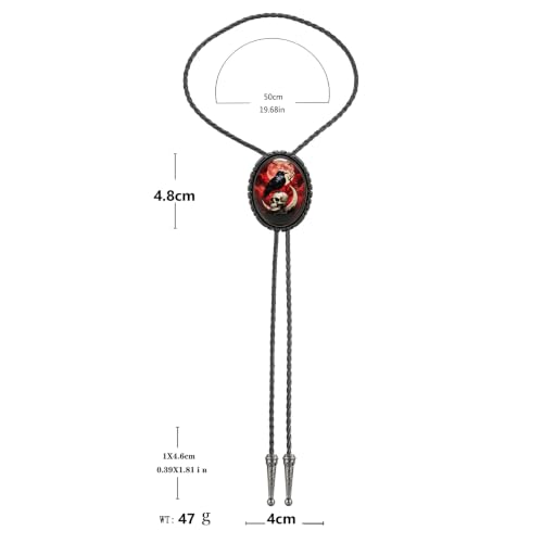 Image of Jeilwiy Bolo Tie for Men Western Cowboy Gothic Bolo Tie Necklace Halloween