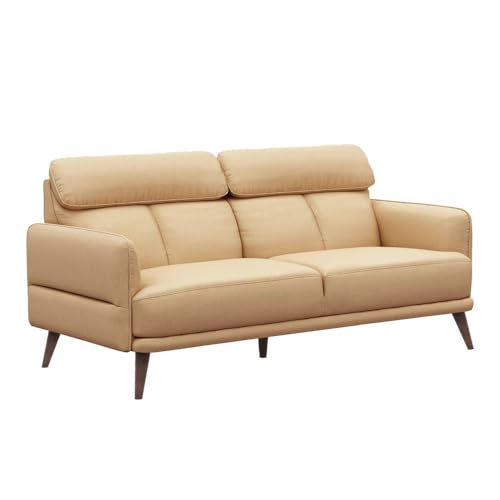 Image of Wakefit 5 Seater Sofa Set, 3+2 Seater, Ivory, Modern Style, Pine Wood & Leatherette Fabric, 5 Year Warranty