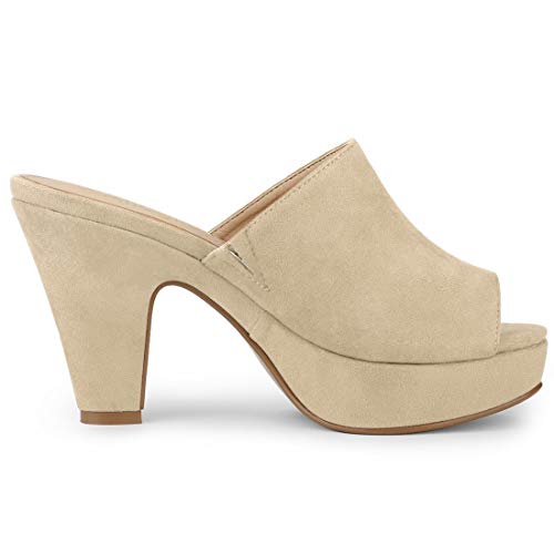 Image of Allegra K Women's Open Toe Platform Chunky Heel Slides Sandals | Party Sandals
