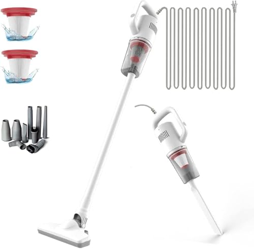 KEROMEE Stick Corded Handheld Vacuum Cleaner 26ft Cord Electric Broom for Pet Hair Hardwood Floor Cat Litter Cleaning
