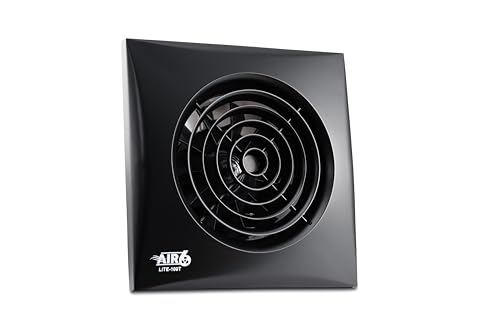 AIR 6 Lite-100T Powerful-95m3/h & Quiet-30dB(A) Extractor Fan with Timer for 4 100mm Ducting-Black(100mm 4inches)
