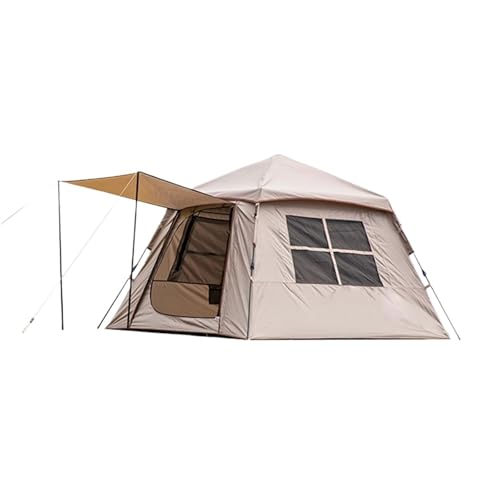 Portátil De Pesca Tienda automática, tamaño 3-4 Personas, 2 Puertas, 2 Ventanas, Tienda para Dormir, Tienda para Exteriores, Tienda para Senderismo y Camping. Refugio(Khaki)