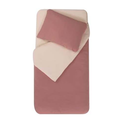 DODO Mon P Bettwäsche 75 x 120 cm + Kissenbezug 35 x 45 cm, Nude/Old Pink