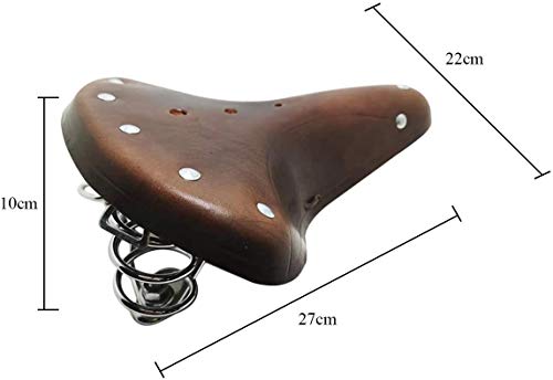 Unistrengh English Vintage Bicycle Saddle Touring City Saddle Comfortable Comfort Leather Bicycle Seat With Spring Rivets For Women Men (Coffee) #TOP1