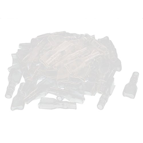 Sourcingmap Replacement 6.3mm Female Spade Wire Terminal Insulated Sleeve 65 Pcs, Transparent