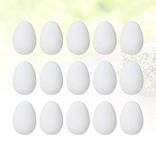 Amosfun - 60 peças de ovos de plástico imitação de modelos de ovos de desenho colorido faça você mes