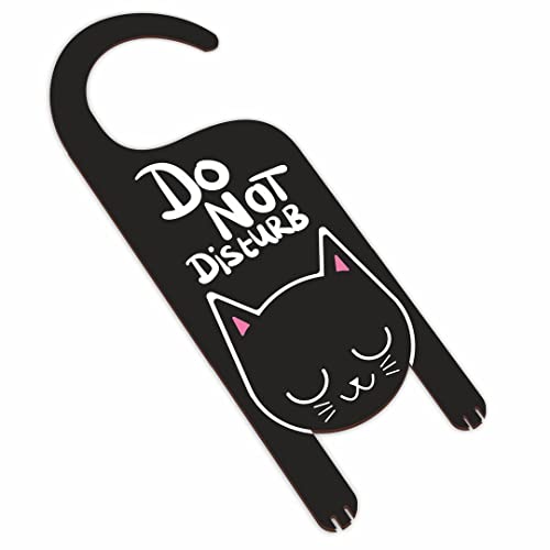 Image of CVANU Do Not Disturb Cat Shaped Wooden Door Sign Hanger Size(24cm x 8.5cm) cv62