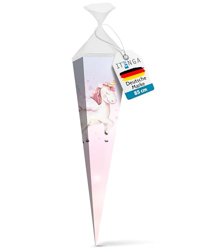itenga Schultüte 85cm groß Einhorn 6eckig Einschulung Schulanfang -...
