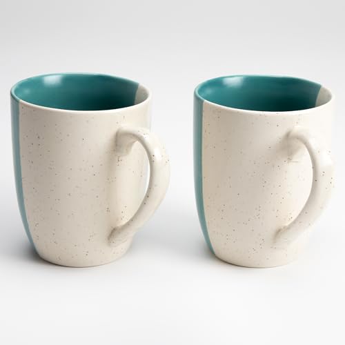 Image of Saras Aajeevika 2 Pc Handmade Ceramic Large Coffee Mug - 400ml |Jumbo Milk Mugs for Gifts Tea Cup Set Kitchen Dining - Mircowave & Dishwasher Safe Ideal for Daily Use & Wedding Return Gift Items