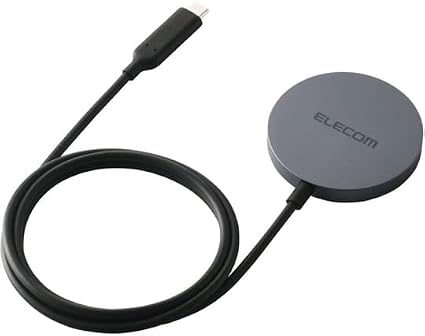 エレコム マグネットQi2.2規格対応ワイヤレス充電器 25W W-MA12BK ブラック