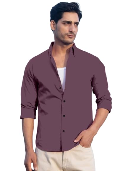 Solid Color Men's Cotton Shirt Full Sleeve Office Wear Casual Shirt Breathable Lightweight Formal Shirt-image-40