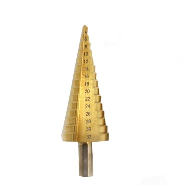 BAtlam 1/3PCS 4-20mm 4-12mm 4-32mm Afilador de Brocas escalonadas Brocas de Metal Juego de Brocas Etapa Perforación escalonada multifunción Cónica Carpintería (Size : Gold 3PCS) (Gold 4)