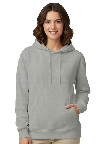 Image of Womens Plain Hoodie - Soft Cotton Blend Fleece Sweatshirt with Kangaroo Pocket & Drawstring Hood | Warm, Comfortable Winter Wear for Daily Use, Travel & Casual Outings