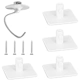 4 Soportes Accesorios Batidora, Blanco Organizador Batidora Soporte Universal Accesorios Montaje Herramientas Almacenamiento Compatibles con Flex Edge Beater, Flat Beater, con Tornillos