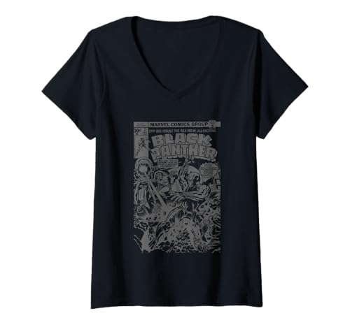 T-Shirt Black Panther Marvel Look Rétro Idéal pour les Sorties Urbaines et Sorties Geek