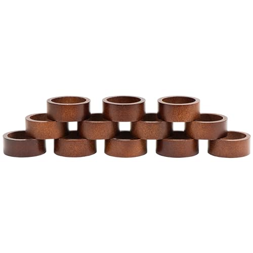 Napkin Rings Set of 12, Wooden Napkin Rings Artisan Crafted in India, Tabletop Decor