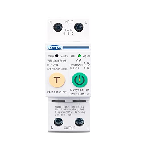 Image of amiciSmart WiFi MCB, Circuit Breaker & Energy Meter with Over Voltage /Load Protection, SmartLife App Compatible (63A with RS485 Port)