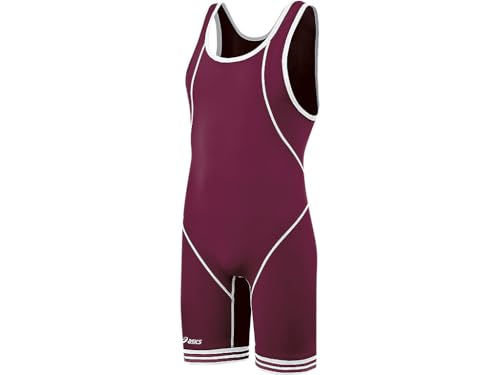 Singlet de lutte ASICS Snap Down en coloris cardinal et blanc taille XXS