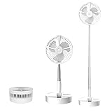 Personal Folding Portable Telescopic Table Fans Floor Fans USB Fans, 7200 mAH Rechargeable Battery,...