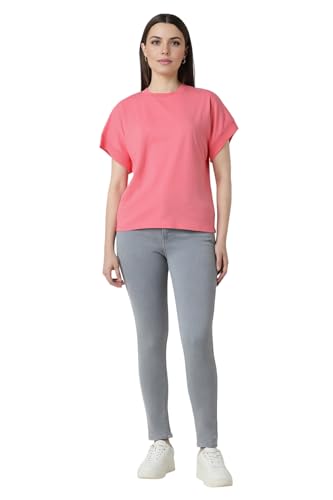 Image of Van Heusen Women's Cotton Regular Fit Half Sleeve Crew Neck Casual Regular Comfort Fit T-Shirt