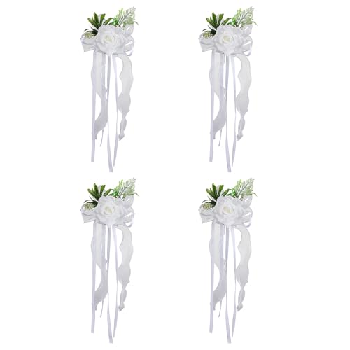 WGBOSMG 4 adornos florales únicos de boda para coche, decoración de boda y celebración