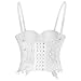 Charmian Women's Punk Goth Floral Lace Bustier Corset Party Bralet Crop Top White X-Large