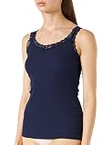 Marca Amazon - Iris & Lilly Camiseta de Tirantes de Algodón Mujer, Pack de 2, Azul (Navy), M, Label: M