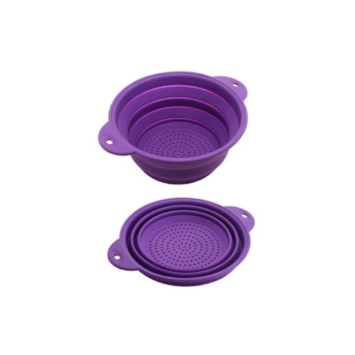 Folding Colander Drain Basket Set Fruit Vegetable Basket Foldable Silicone Strainer Colander Collapsible Drainer Kitchen Sink Drain Basket Drain Rack Basket Strainer