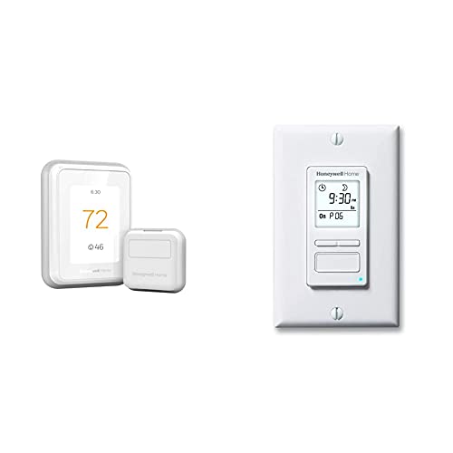 Honeywell Home RCHT9610WF WiFi Thermostat + RPLS740B Programmable Light Switch
