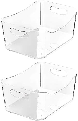 YBM HOME Contenedores de almacenamiento Organizadores de plástico abiertos y cesta de almacenamiento para organización de la despensa de la cocina,