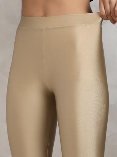 Image of TWIN BIRDS Shimmer Leggings for Women | Shiny Stretch Ethnic Wear Pants
