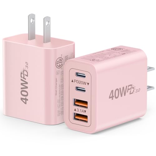 Image of 2Pack 40W USB C Charger Block, Multi-Port Type C Fast Phone Charging Blocks