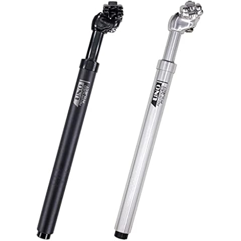 DJC Bike Suspension Seatpost Rubber MDU Memory Damper Shock Absorber Seat Post Ultralight Aluminum Body 26.8 27.2 28.6 30 30.4 30.9 31.6mm MTB Road Bike(30.4mm Black) Cover