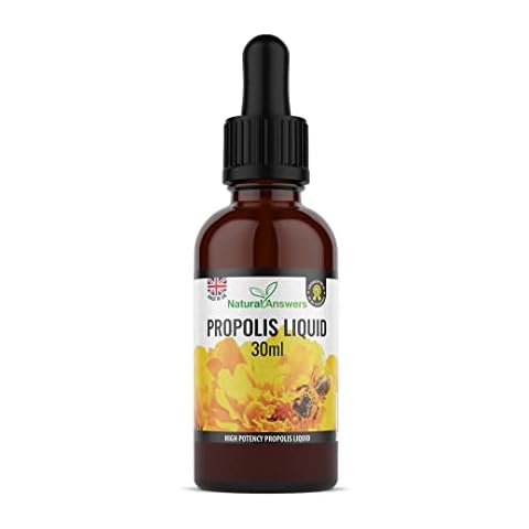 Bee Propolis Liquid 30ml (1 Bottle) Alcohol-Free Propolis Liquid Extract Tincture Skin Healing Throat and Mouth Health by Natural Answers Cover