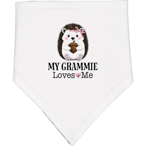 inktastic My Grammie Loves Me Granddaughter Girl Hedgehog Baby Bandana Bib