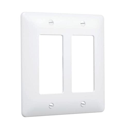 TayMac 5500W Paintable Masque Wall Plate Cover White 2-Gang