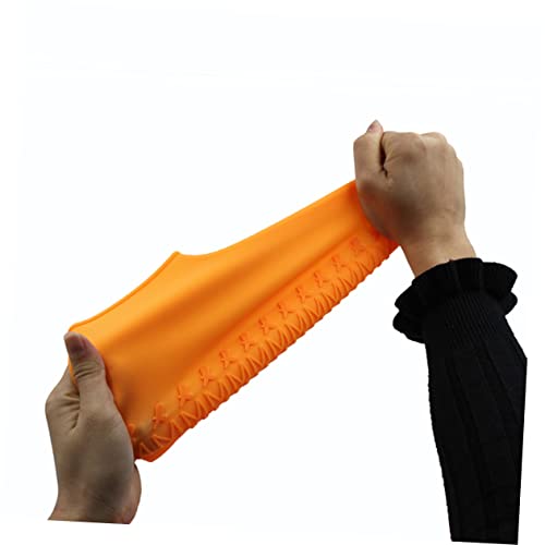 HANABASS 1 par de botas de lluvia para niños cubiertas de zapatos de lluvia de silicona talla M color naranja miniatura 7