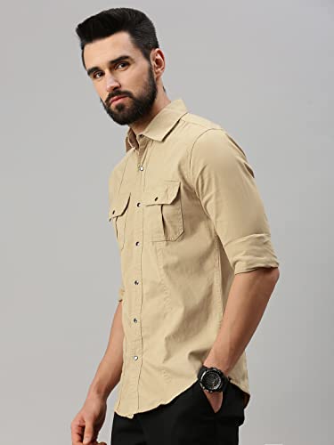 Image of Peppyzone Men's Regular Fit Cargo Shirt
