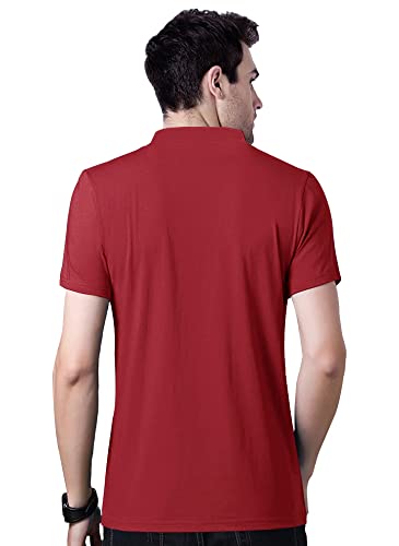 Image of Noble Monk Mens Polo Neck Half Sleeves Color Blocked T-Shirt