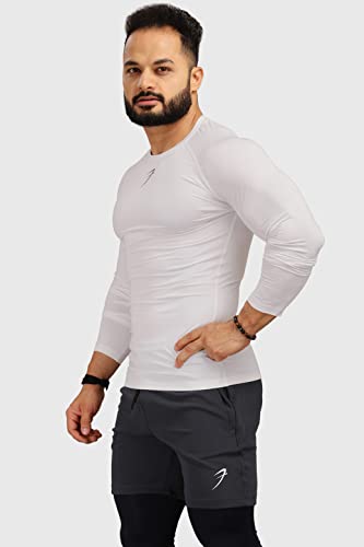 Image of FUAARK Men's Full Sleeve Compression T-Shirt - Athletic Base Layer for Fitness, Cycling, Training, Workout, Tactical Sports Wear