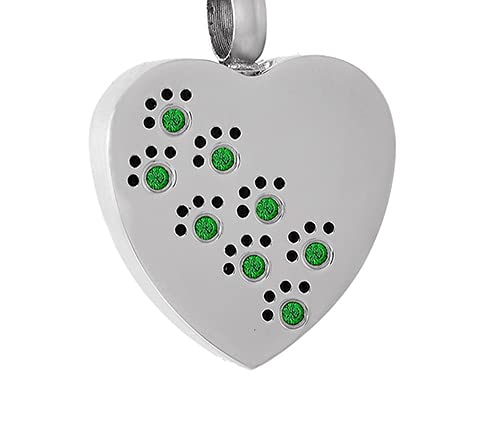 Collier urne patte d'animal en acier inoxydable | Pendentif coeur souvenir funéraire pour cendres