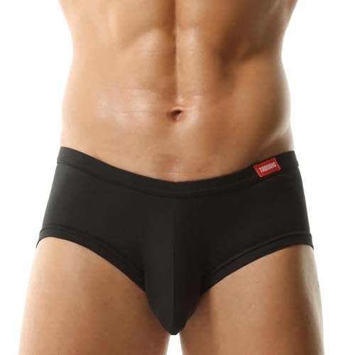 TADUANO Men's Underwear Boxer Trunk Briefs Low Rise Sexy Fashion with Pouch Mini Sport Underpants(M,Black)
