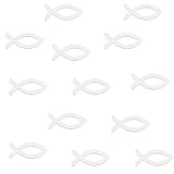 FEPITO 100 Stück Kleine Größe Deko Fisch Holz Fische Taufe Deko Konfirmation Deko Streudeko Taufe Tischdeko (Klein 3,5 cm - Weiß)