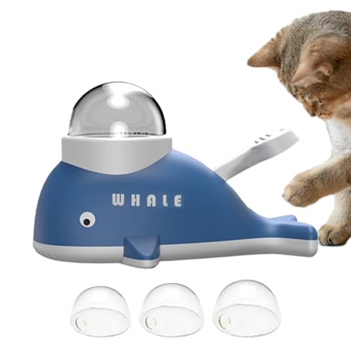 インタラクティブクジラフードディスペンサー - ユニバーサル猫犬プレイフィーダー、ローリングスナックおもちゃ、窒息防止デザイン、トレーニング用スマートトリートパズルボール |ホームアクティビティエクササイズ用の自己娯楽ペット給餌おもちゃ