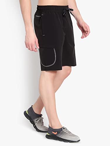 Image of John Ally Men's Workout Exercise Shorts with Zipper Pocket, Elastic Waist Athletic Quick Dry Running Fitness & Lightweight.