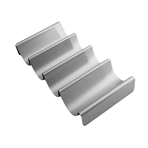 HOLIDYOYO 1 Soporte para Panqueques Tacos Plateados Soportes De Alambre para Pizza Accesorios De Cocina Mexicana para Fiestas Soporte De Acero Inoxidable para Panqueques Mexicanos