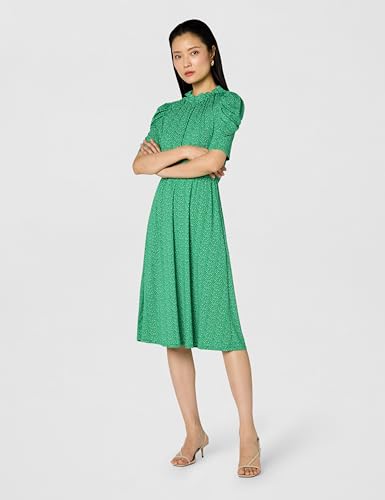 Image of Adrianna Papell Women's Ruffle Neck Short Sleeve Dress