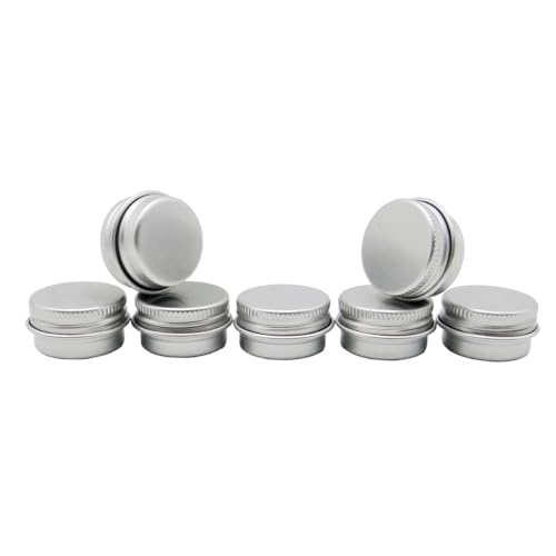 30 pack 5ml Round Lip Balm Tin Cans, 5g Aluminum Makeup Sample Containers with Screw Lid, Empty Silver Metal Tins Pot Storage Travel Tin Jars for Cosmetic, Cream, Candle, Tea, 5 Gram Tins3