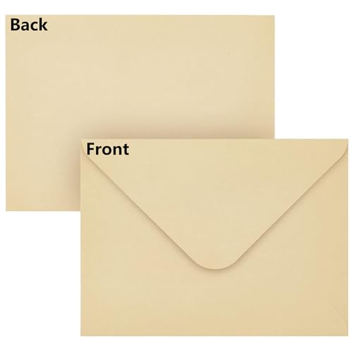 50 Stück Kraftpapier Briefumschläge B6 (17.6x12.5cm) 150gsm Premium Hochzeit Einladungskarten mit elegantem Design für Veranstaltungsplaner, Designer für Handwerk Liebhaber